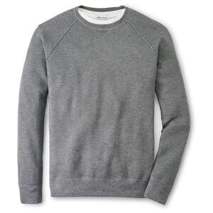 Peter Millar Cotton Merino Wool Grey Honeycomb Crew Neck Sweater Mens XL